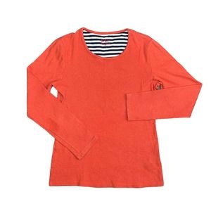 Boden Orange Ribbed Long Sleeve Tee Tops Girls Size 14 Casual Youth Loungewear‎